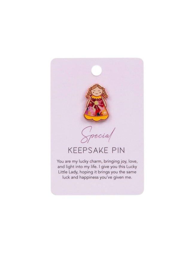 Splosh Lucky Little Ladies Special Keepsake Pin Rose Gold Enamel