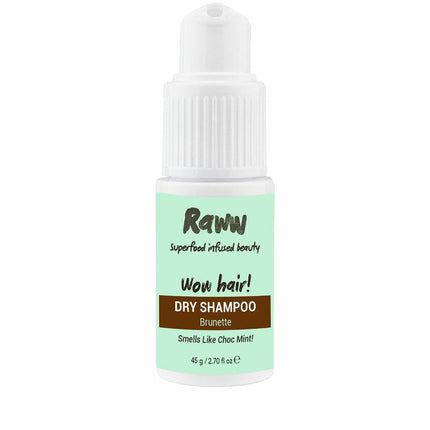 Raww Wow Hair Dry Shampoo Choc Mint for Brunette Hair 45G