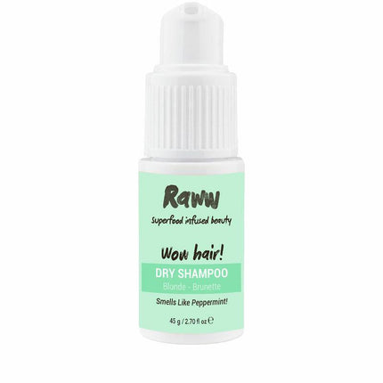 Raww Wow Hair Dry Shampoo Peppermint for Blonde Brunette Hair 45G