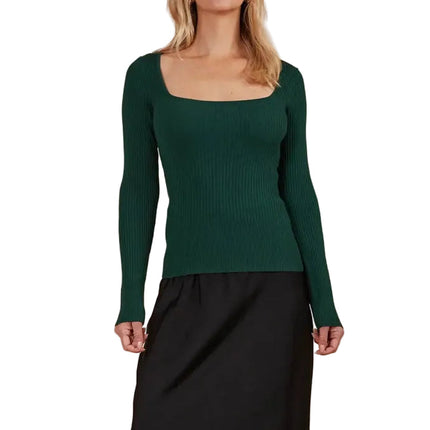 Isle of Mine Juno Square Neck Top Pine