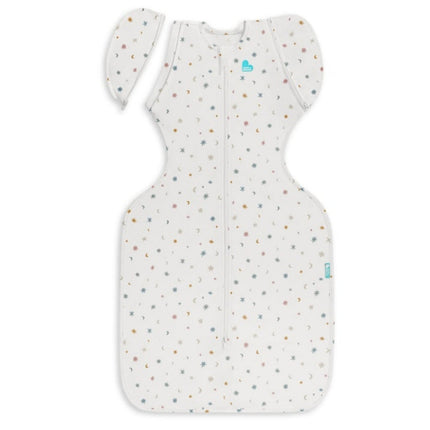 Love To Dream Transition Bag 0.2 Tog Organic Cotton Swaddle to Sleep Bag Starlight White Medium