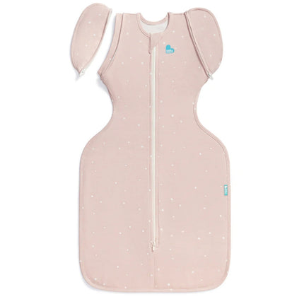 Love To Dream Cocoon Swaddle Sleep Bag 1.0 Tog Stretch Cotton Twinkle Powder Pink Medium