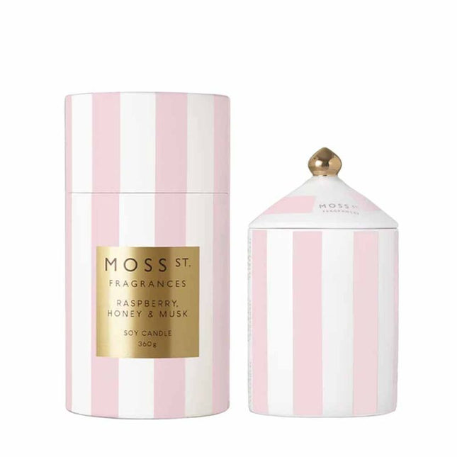 Moss St. Fragrances Raspberry Honey & Musk Ceramic Candle 360g