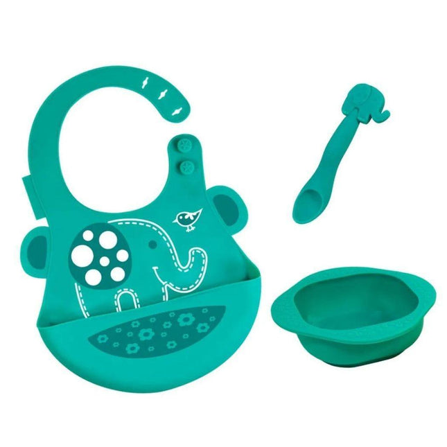 Marcus & Marcus Feeding Set for Babies and Toddlers Ollie the Elephant Green