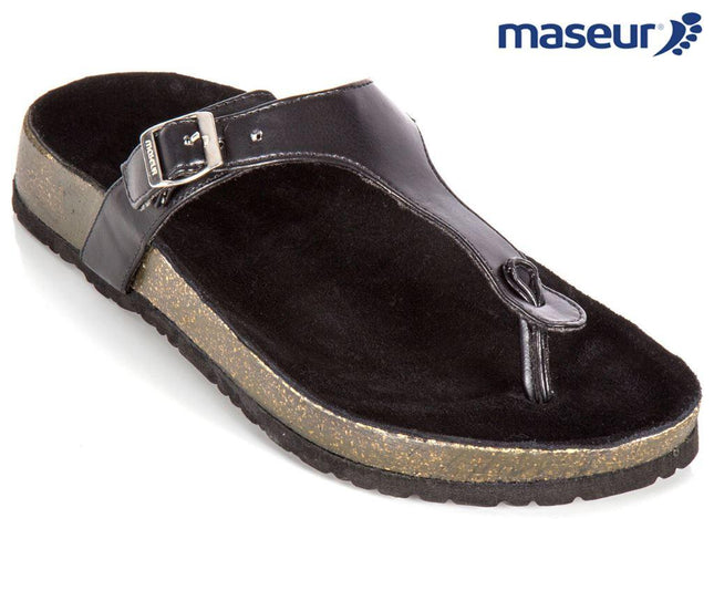 Maseur Women's Soothing Comfort Massage Sandal - Black - OhYouLuckyDuck.com.au