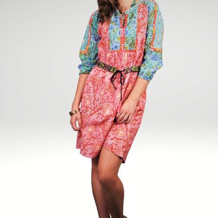 Zoha Online Meadow Patch Dress Sea Pink