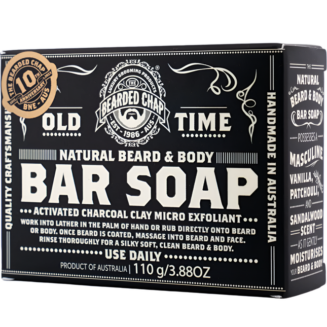 The Bearded Chap Activated Charcoal & Clay Beard And Body Bar Soap 110G