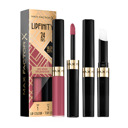 Max Factor Lipfinity 24HR Gilded Edition Lipstick 025 Vivid Splendour