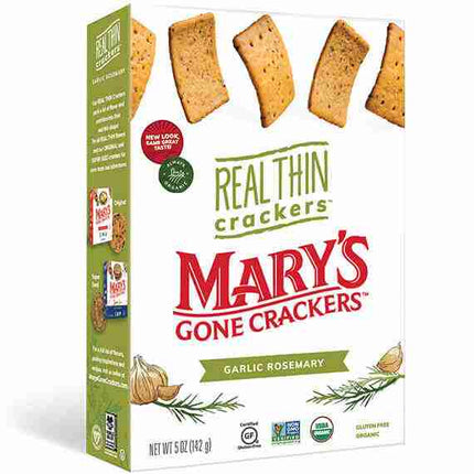 Mary's Gone Crackers Thins Garlic and Rosemary Crackers 141G