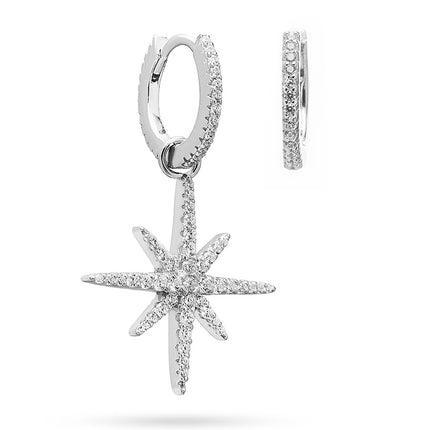 Wicked Sista Shining Bright Silver Huggie Hoop Earrings