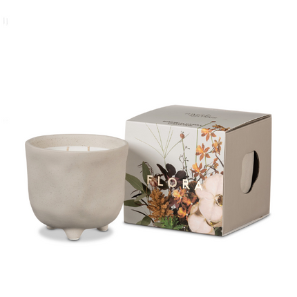 Myrtle & Moss Botanical Candle Flora Pebble Grey Pot