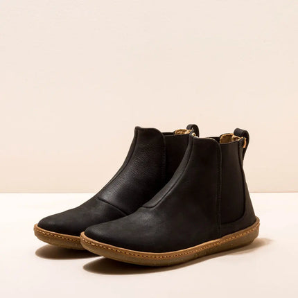 El Naturalista Coral Black Ankle Boot
