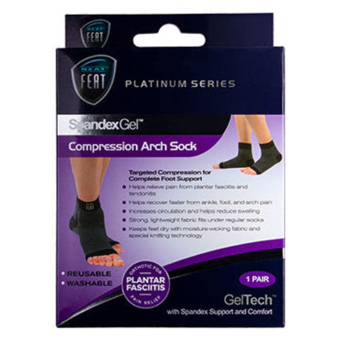 Neat Feat Spandex Gel Compression Arch Socks Large