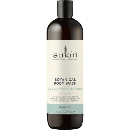 Sukin Botanical Body Wash Eucalyptus & Tea Tree Oil 500ml - OhYouLuckyDuck.com.au