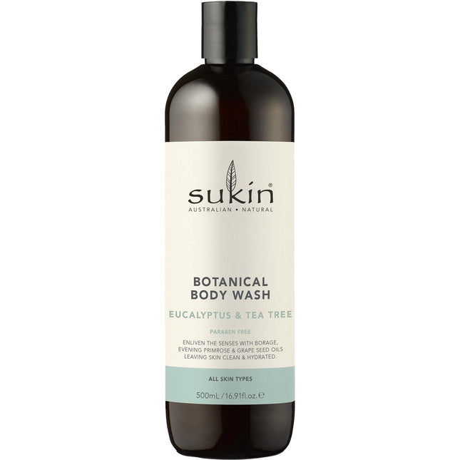 Sukin Botanical Body Wash Eucalyptus & Tea Tree Oil 500ml - OhYouLuckyDuck.com.au