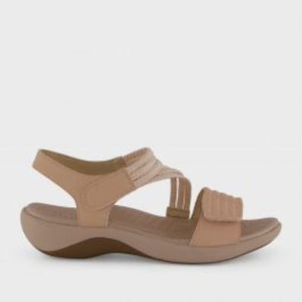 Homyped Michealis Niche Strap Over Block Heel in Nude Size 7