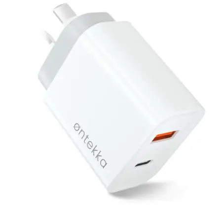Ontekka 20W USB C and A PD Dual Port Wall Charger White