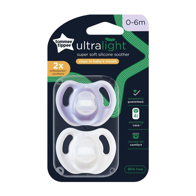 Tommee Tippee Soother Ultra Light Silicone 0-6M 2PK