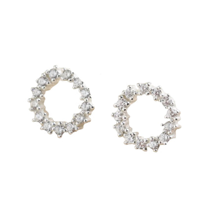 Evolve Sterling Silver Small Crystal Circle Stud Earrings 5mm