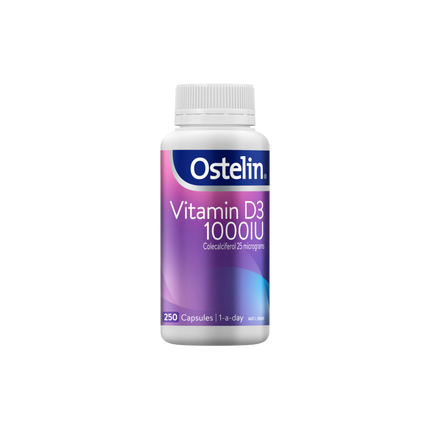 Ostelin Vitamin D3 1000IU High Strength for Bone and Muscle Health 250 Gel Capsules