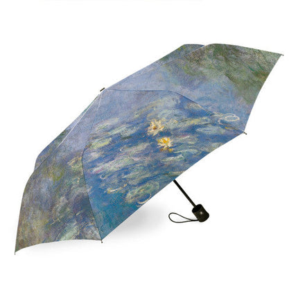 Umbrella Small Water Lillies Compact Folding Travel Umbrella