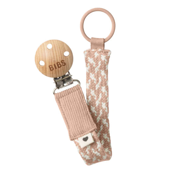 Bibs Pacifier Clip For Baby Soother And Dummy Holder Strap In Vanilla 22CM