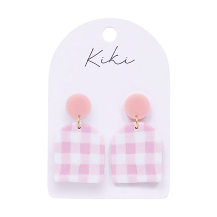 Splosh Kiki Earrings Pink Gingham