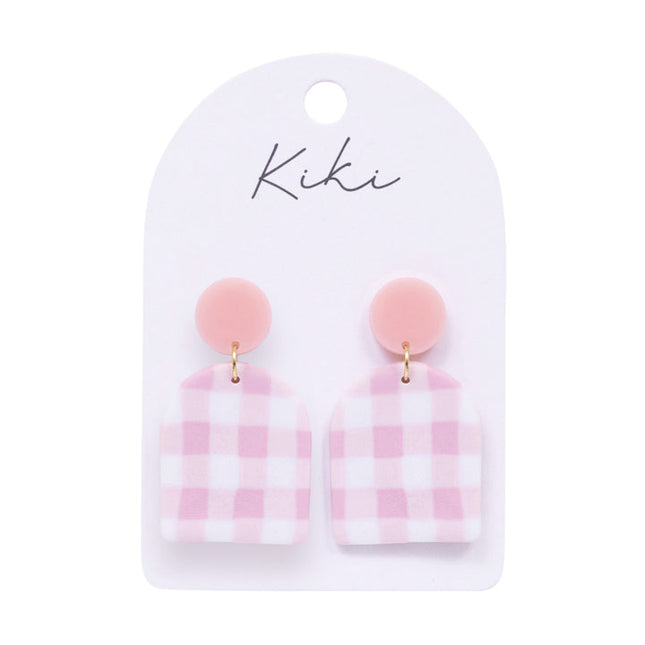 Splosh Kiki Earrings Pink Gingham