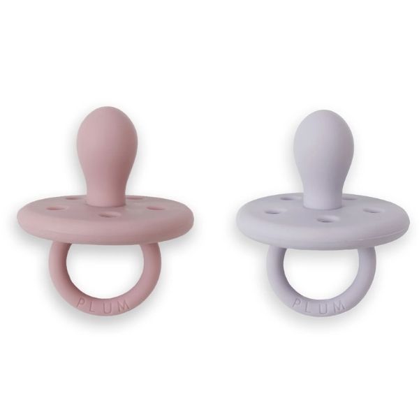 Plum Silicone Soothers 0-6 Months Dusty Berry & Lilac 2Pk