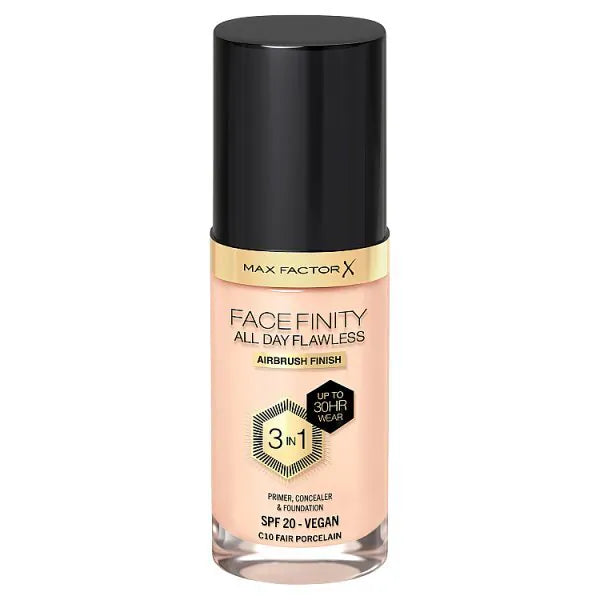 Max Factor Facefinity All Day Flawless 3 In 1 Foundation C10 Fair Porcelain
