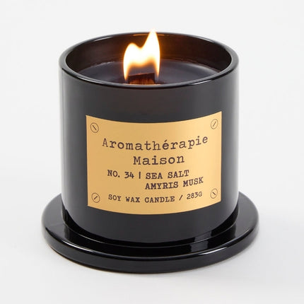 Le Desire Maison Soy Cloche Candle Sea Salt Amyris Musk Black 283g