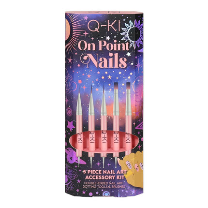 Q-Ki On Point Nails Brush Set 5 X Duo Ended Nail Art Brushes
