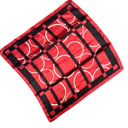 Branded Workwear Red Square Pattern Scarf For Women Fashion Neck Wrap