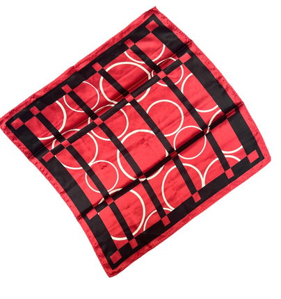 Branded Workwear Red Square Pattern Scarf For Women Fashion Neck Wrap