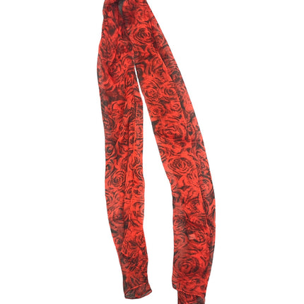 Branded Workwear Red Roses Silk Scarf for Women Floral Print Fashion Accessory