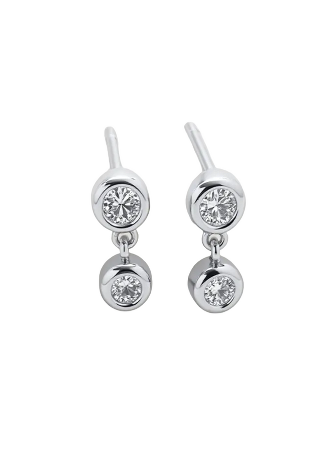 Zafino Amy Silver Crystal Drop Earrings