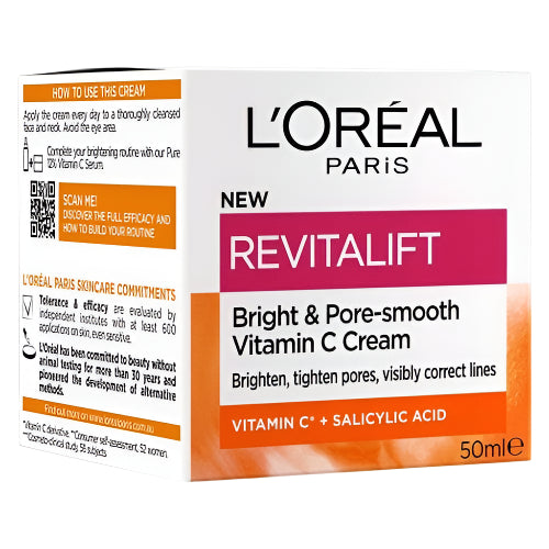Loreal Revitalift Bright & Pore-Smooth Vitamin C Cream 50ML