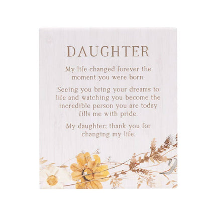 Splosh Rustic Meadow Daughter Verse Freestanding Plaque Gift 15 x 10CM