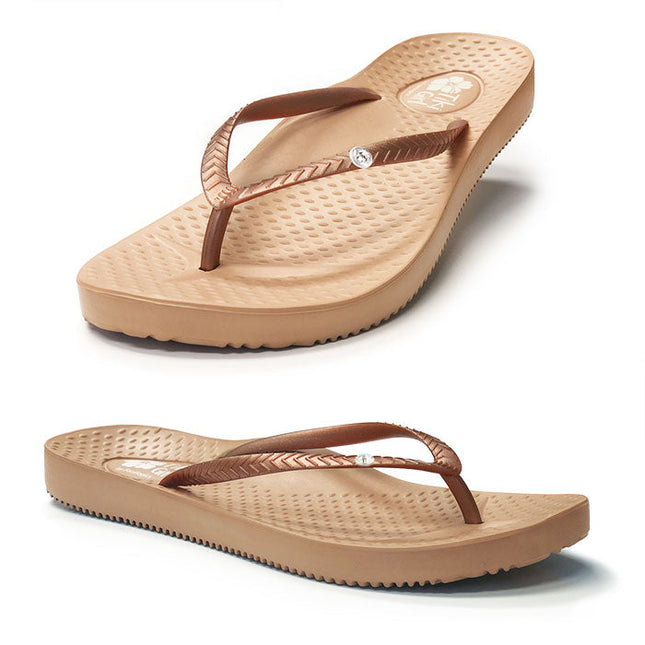 Footlogics Tiki Girl Thong Rose Gold Size 11
