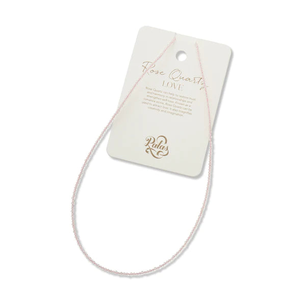 Palas Silver Rose Quartz Love Empower Gem Necklace