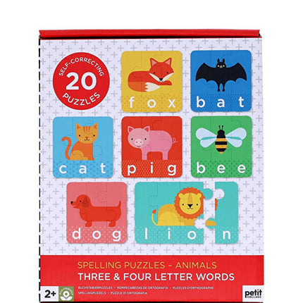 Petit Collage Spelling Puzzles Animals Educational Learning Toy for Kids