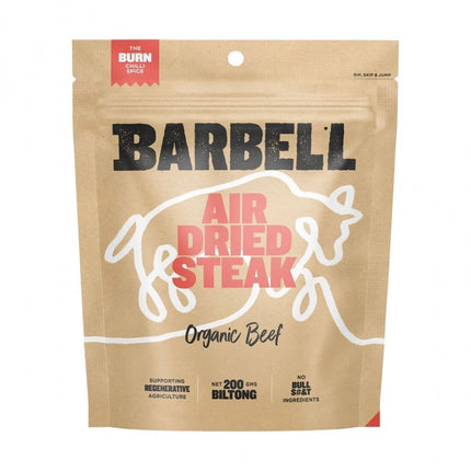 Barbell Burn Chilli Spice Organic Air Dried Steak Biltong 70G