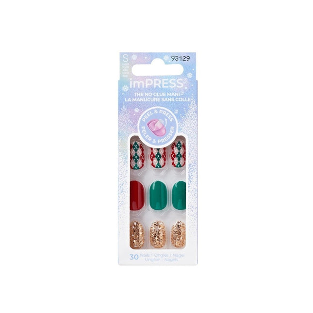 imPRESS Press On Manicure Snow Globe Nails Xmas Holiday