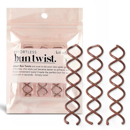 Kitsch Bun Twist Hair Styling Tool for Easy Buns Brown 3 Pack