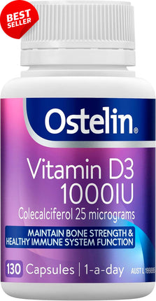 Ostelin Vitamin D3 1000IU Capsules for Bone and Immune Health 60 Count