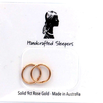 Inverness Rose Gold Plain Sleepers Hypoallergenic Surgical Steel Hoop Earrings 8mm