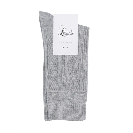Levante Camella Cable Crew Sock Grey Marble