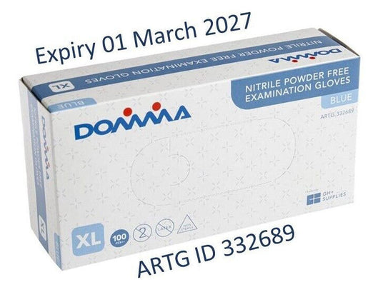 Domma Nitrile Glove Blue Extra Large Pack of 100