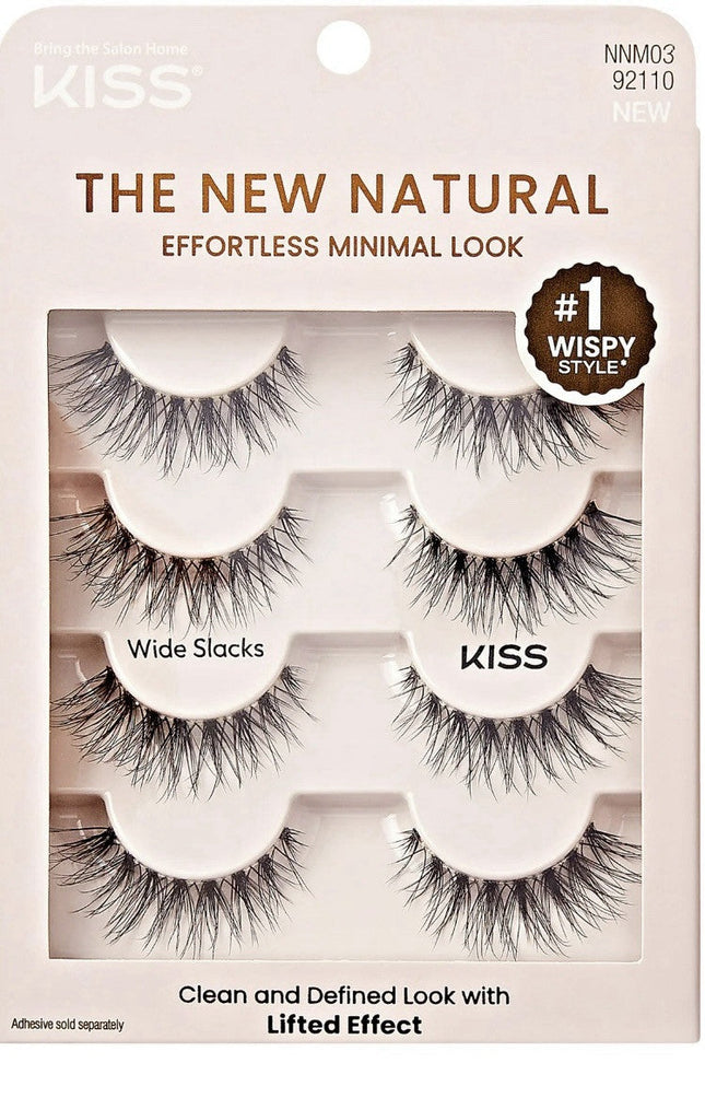 Kiss The New Natural Lashes Multipack with Pearl Earring 4 Pairs