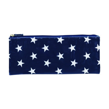 Mister Stars Long Flat Waterproof Makeup Bag Dark Blue 34CM X 14CM